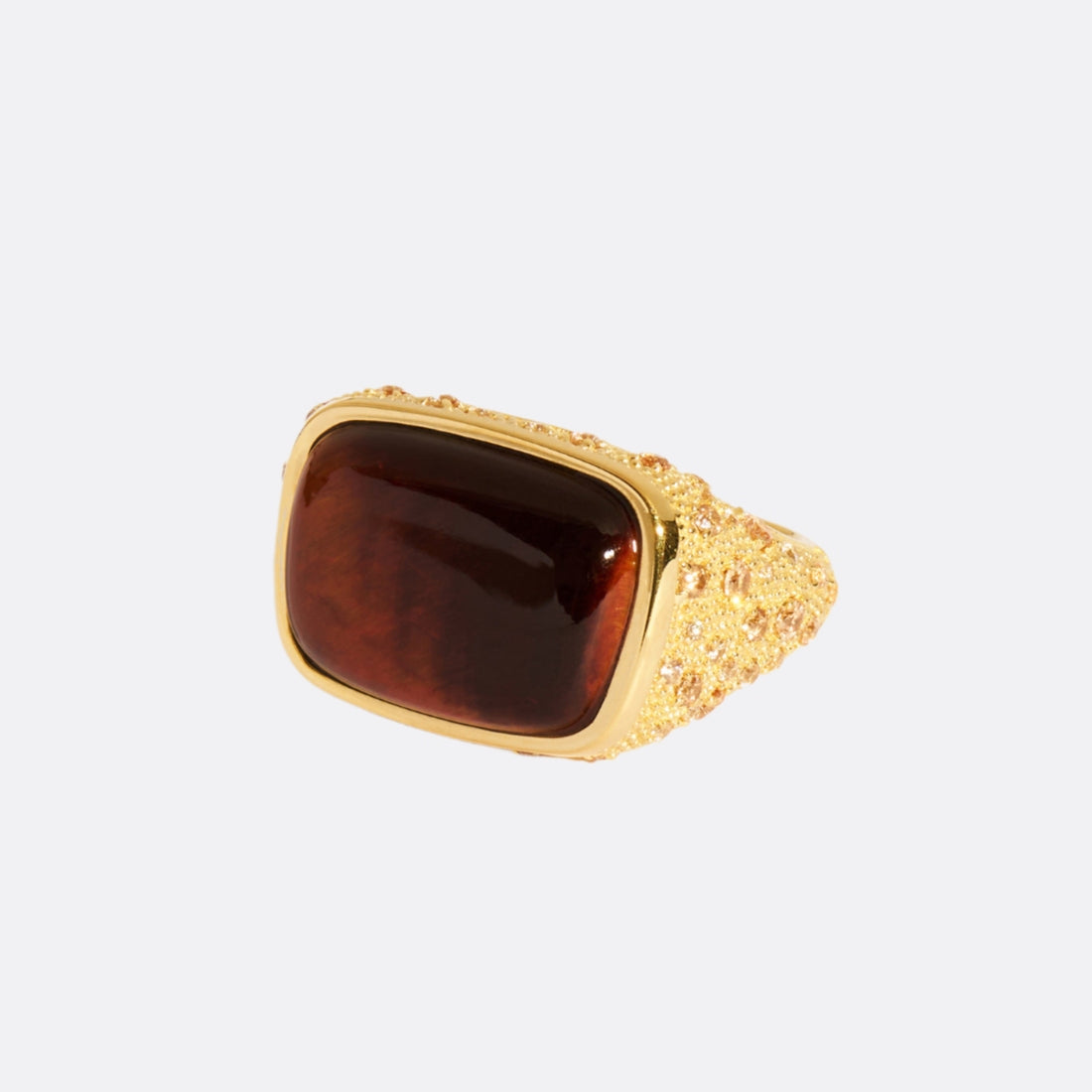Tigerauge-Ring mit Aufdruck