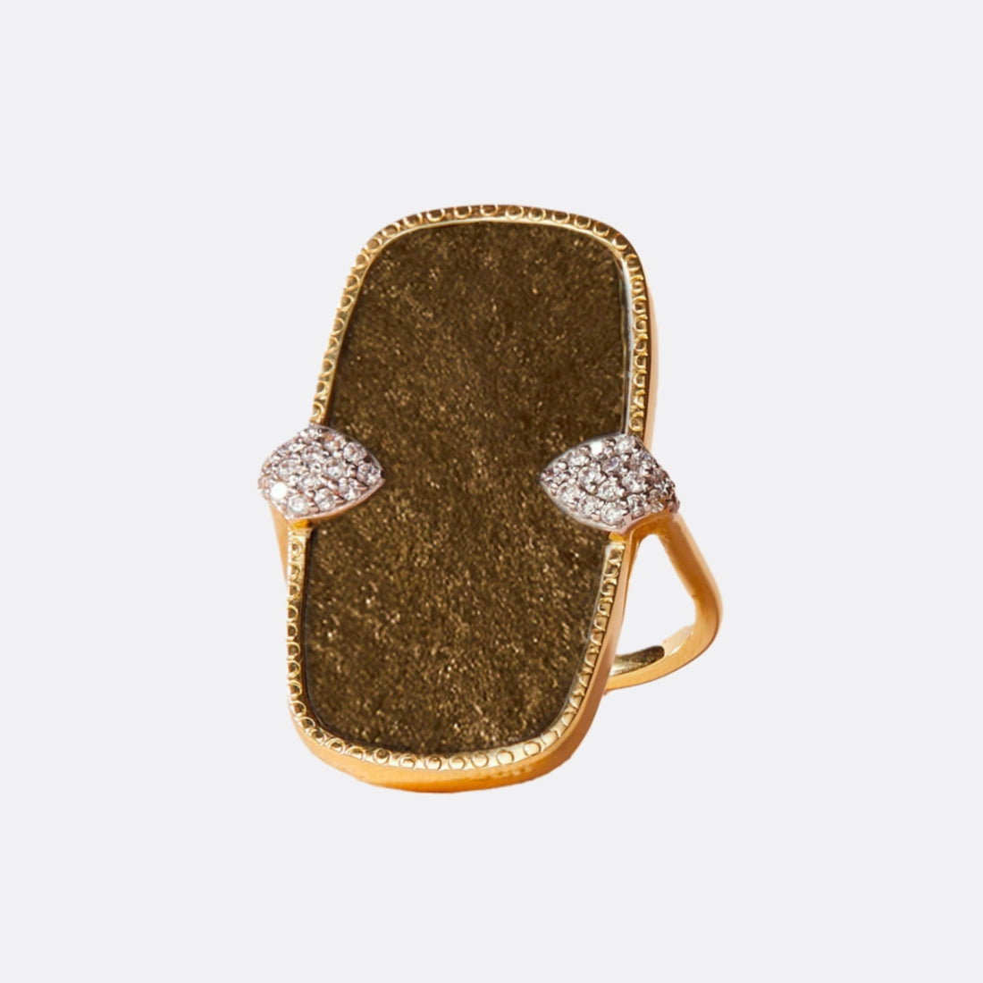 Sangha Golden Obsidian Ring