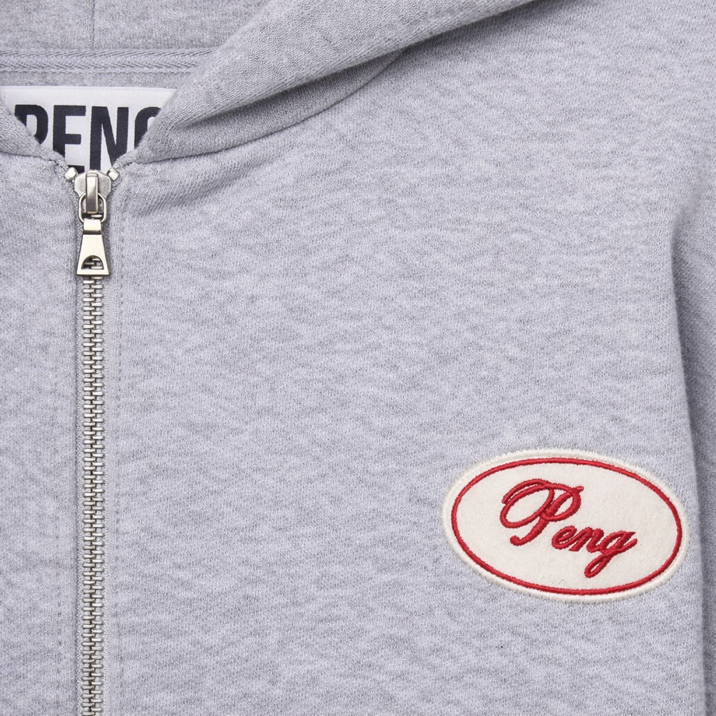 Sudadera con capucha y cremallera con parche