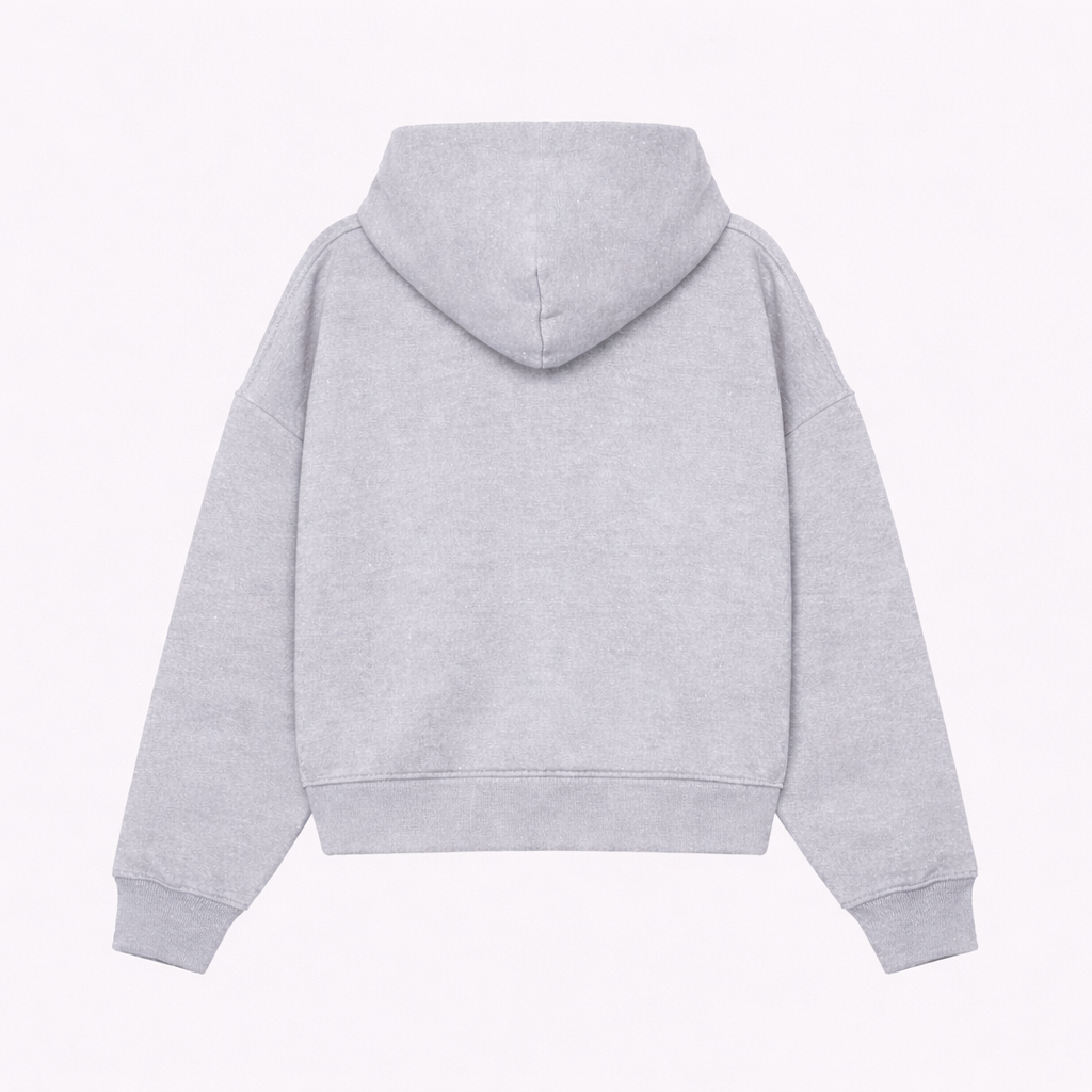 Sudadera con capucha y cremallera con parche