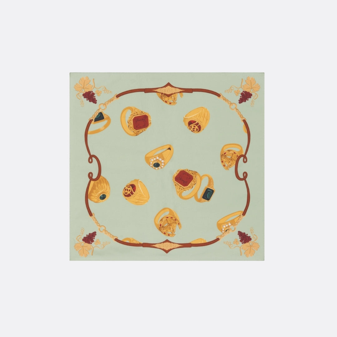 Bandana print rings silk